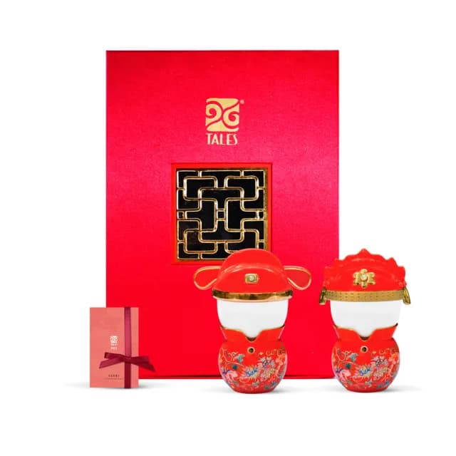 【TALES 神話言】囍悅-天作之合-新郎新娘茶具組(文創 藝術 紀念 結婚 禮物)