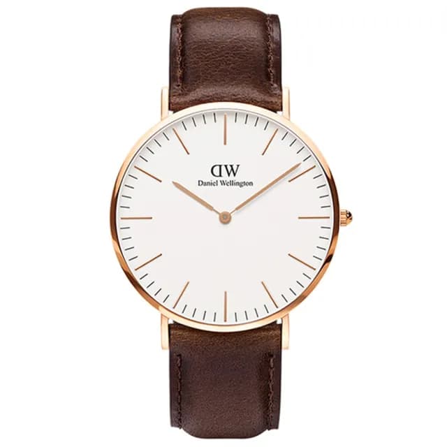【Daniel Wellington】DW 手錶  Classic Bristol 40mm深棕真皮皮革錶(DW00100009)
