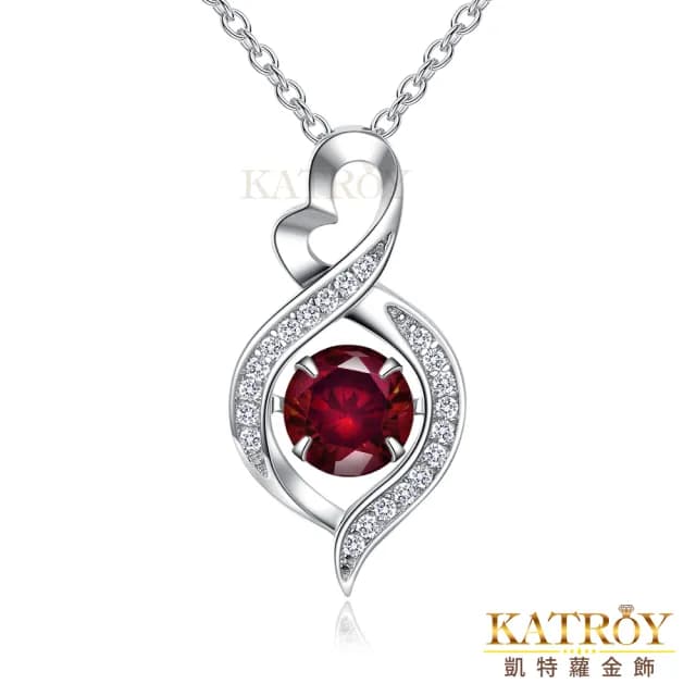 【KATROY】石榴石．新年禮物．純銀項鍊(天然寶石．母親節禮物．純銀項鍊)
