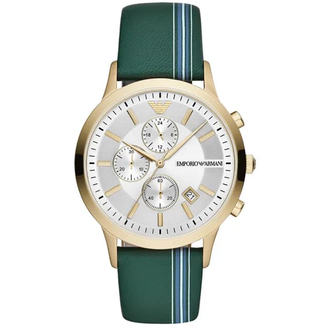 【EMPORIO ARMANI】義式經典三眼計時套表-43mm 禮物 送禮 推薦(AR11233)