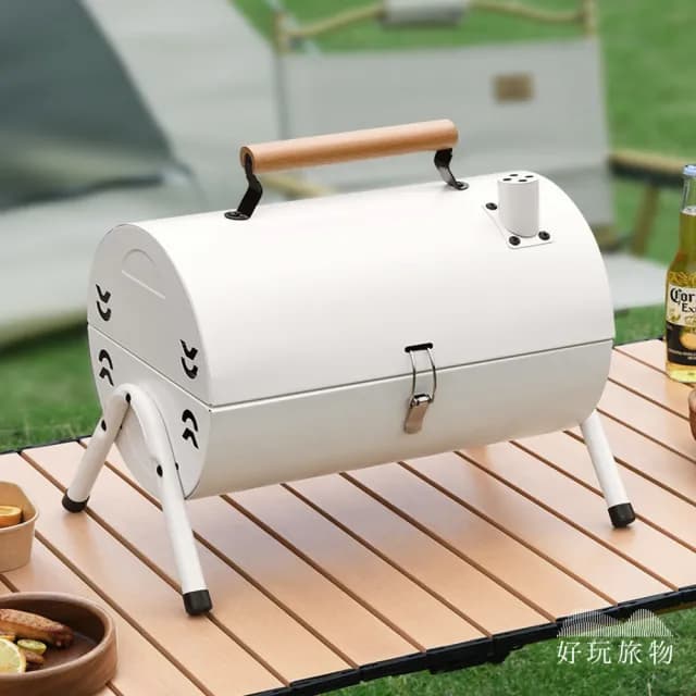 【HAO-WAN OUTDOOR 好玩旅物】居家戶外兩用便攜式雙面烤肉爐烤肉架(中秋烤肉 烤肉架 露營烤肉 烤肉架)