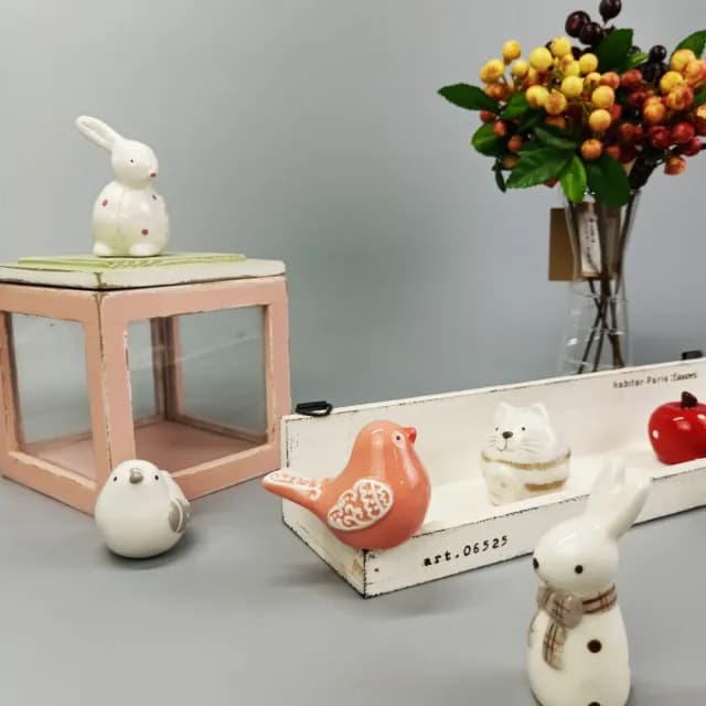 【BonBon naturel】陶瓷太可愛手工小動物9入組(擺飾/小動物/擺件/交換禮物)