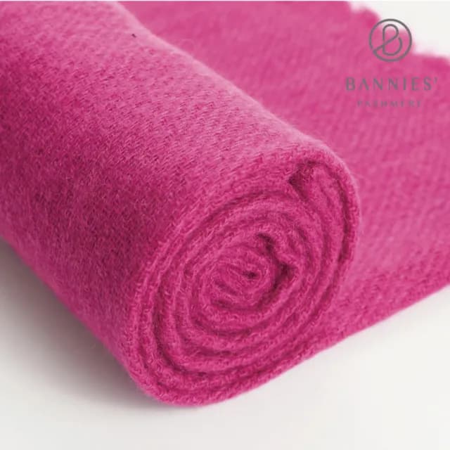 【BANNIES 喀什米爾圍巾】窄版素面｜桃紫(男女皆適用 親膚 不刺癢)