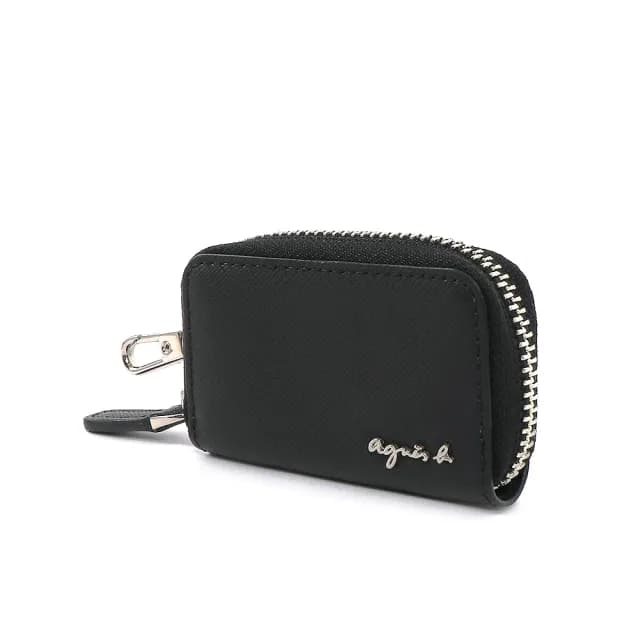 【agnes b.】Voyage 防刮皮革零錢包 黑