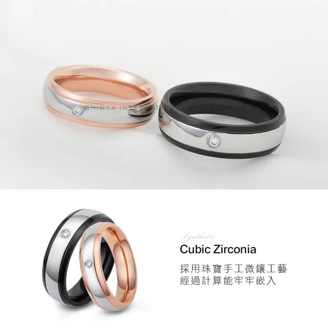 【GIUMKA】新年禮物．開運．鋼戒指．情侶對戒(黑色/玫金色)
