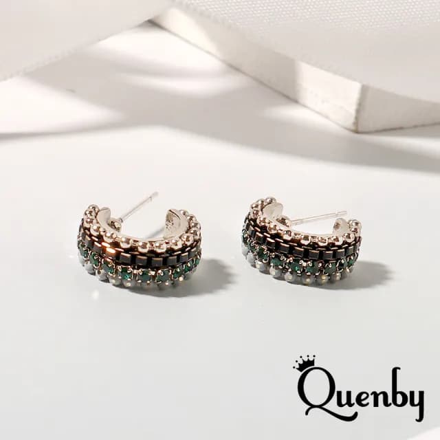 【Quenby】925純銀 小巧甜美復古民族風C形耳環(耳針/飾品/配件) - momo購物網 - 好評推薦 -