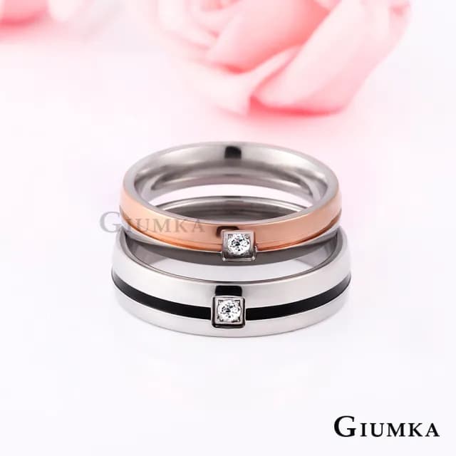 【GIUMKA】新年禮物．開運．情侶戒指．情人對戒(黑/玫金)