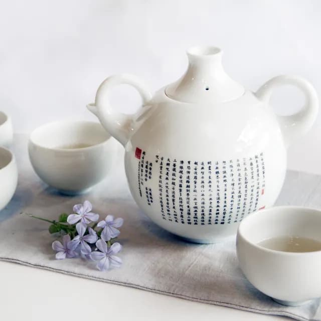 【TALES 神話言】故宮神話-心經法嚴-平安茶具組1壺4杯(文創 禮品 禮物 收藏)