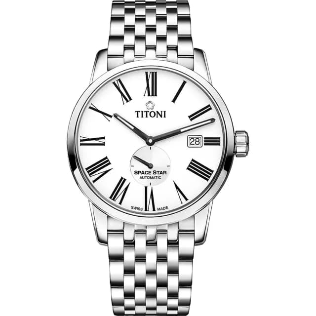 【TITONI 梅花錶】天星系列機械錶-銀/40mm 禮物 送禮 推薦(83638 S-608)