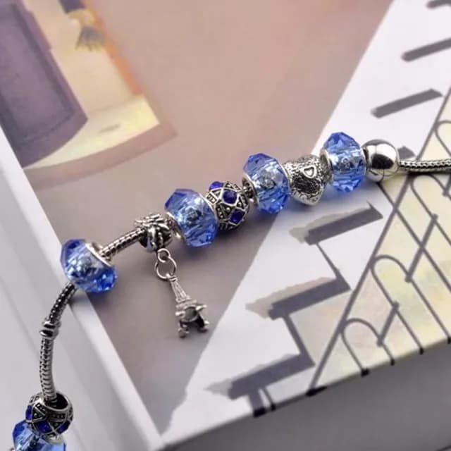 【米蘭精品】現貨+預購 串珠手鍊(水晶珠創意時尚鐵塔歐美風母親節情人節生日聖誕節交換禮物女飾品71o97)