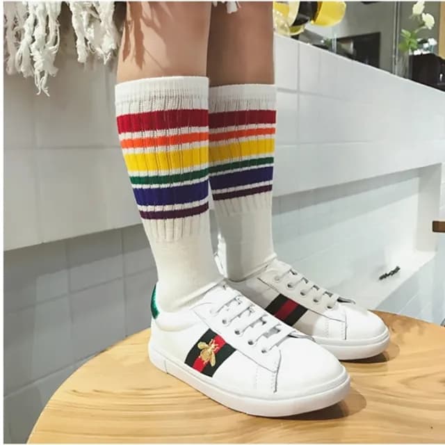 【橘魔法】（2雙組）彩虹中筒襪長襪(Babymagic襪子中筒襪襪童兒童童裝足球襪)