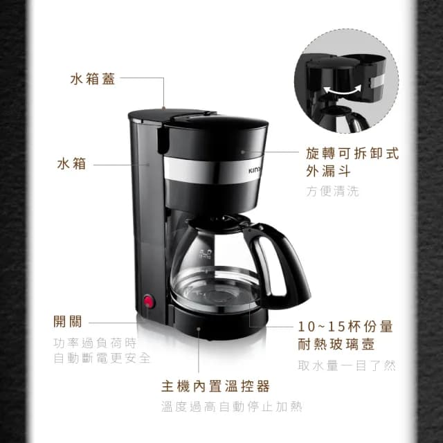 【KINYO】1.25L滴漏式咖啡機(CMH-7570)