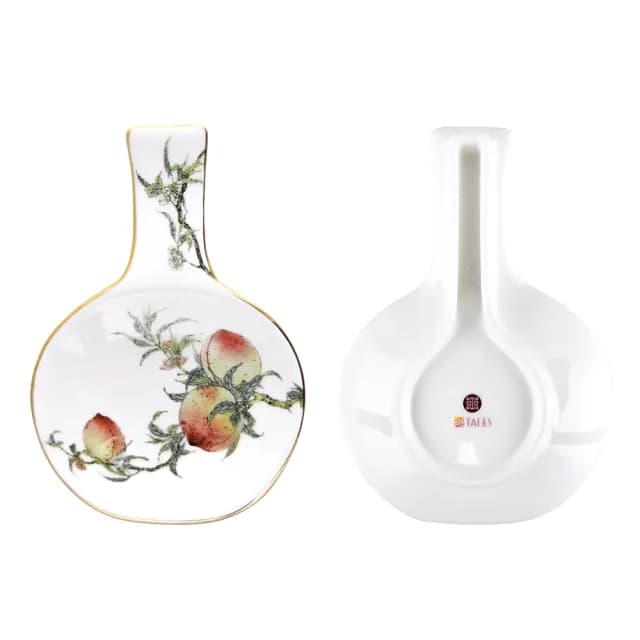 【TALES 神話言】瓶安蘸福-蟠桃醬碟筷架(文創 禮品 禮物 收藏)