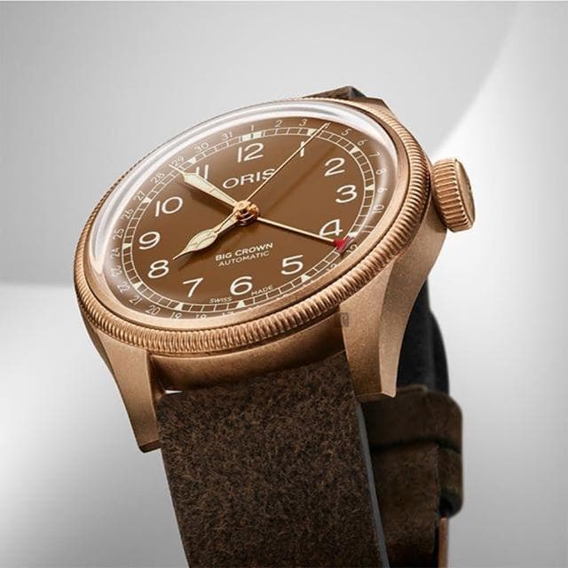 【ORIS 豪利時】BIG CROWN 指針式日期青銅錶 送禮 禮物 推薦(0175477413166-0752074BR)