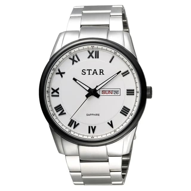 【STAR】時代 羅馬城市時尚手錶-白x黑框/43mm 送禮 禮物 推薦(1T1512-211S-W)