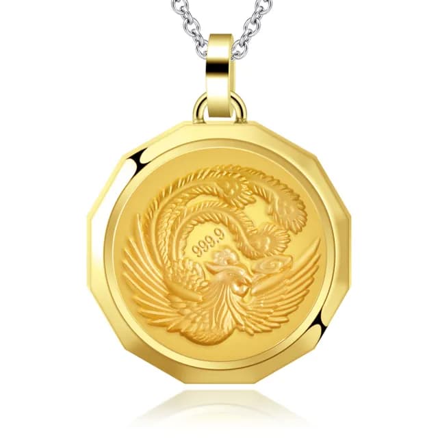 【KATROY】黃金項鍊．母親節禮物．金箔(吉祥鳳)