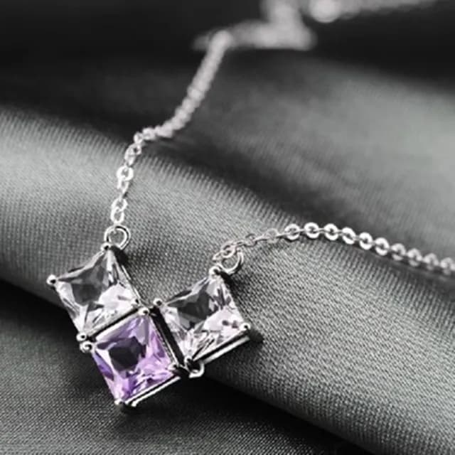 【米蘭精品】現貨+預購 925純銀項鍊水晶吊墜(極光炫彩耀眼迷人情人節生日聖誕節交換禮物女飾品73fy2)