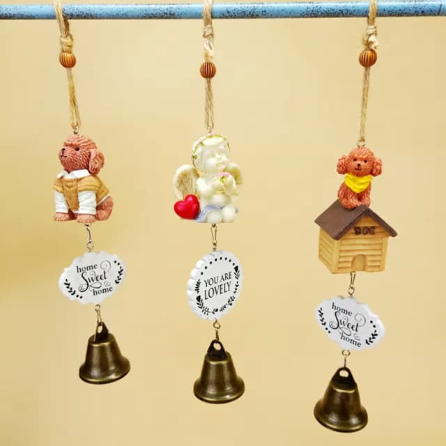 【BonBon naturel】貴賓狗天使可愛手工風鈴組/3入(風鈴/交換禮物/小風鈴/招福小物)