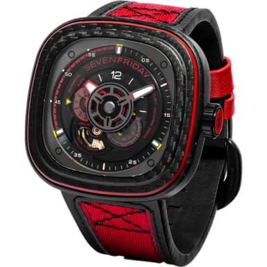 【SEVENFRIDAY】限量紅色碳纖維機械錶 送禮 禮物 推薦(P3C/04)