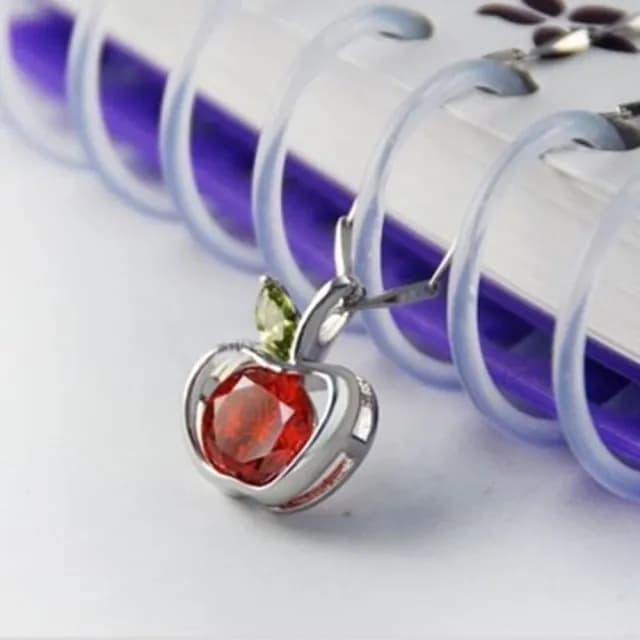 【米蘭精品】現貨+預購 925純銀項鍊鑲鑽吊墜(韓國繽紛紅蘋果母親節情人節生日聖誕節交換禮物女飾品73fy77)