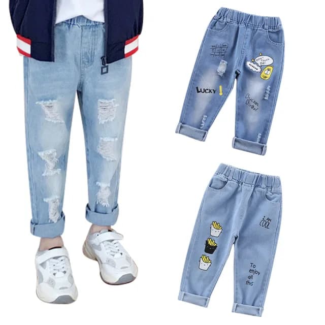 【Baby 童衣】兒童牛仔褲 休閒造型牛仔長褲 兒童長褲 88651(童裝 童褲)