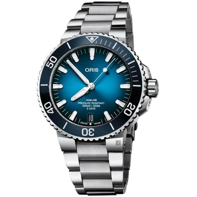 【ORIS 豪利時】Aquis 五日鍊全新自製機芯 Calibre 400 潛水錶 送禮 禮物 推薦(0140077634135-0782409PEB)