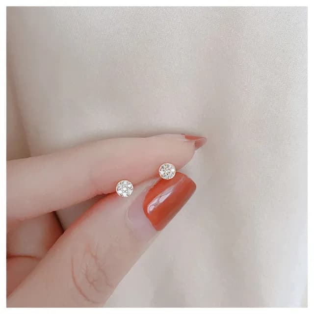 【HaNA 梨花】韓國上班OL戴不張揚．迷你小小花苞圓型耳環(針式 耳環 耳飾 耳圈 耳釘)