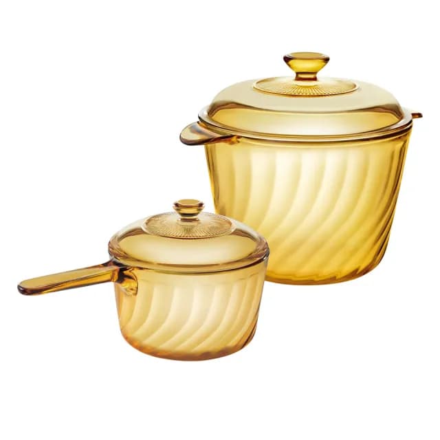 【CorelleBrands 康寧餐具】Trianon 晶炫透明鍋雙鍋組-單柄1.5L+雙耳3.5L