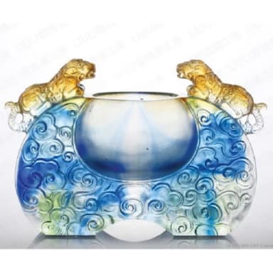 【琉璃工房】威風共青雲 對獅文鎮(適合 收藏 生日 榮昇 送禮 搬家 企業贈禮 開業誌慶)