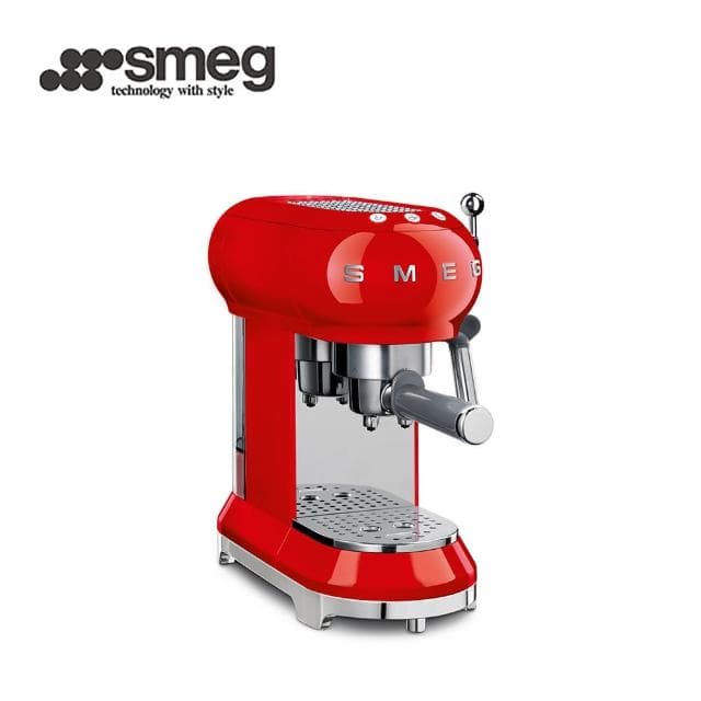 【SMEG】義大利半自動義式咖啡機-魅惑紅(ECF01RDUS)