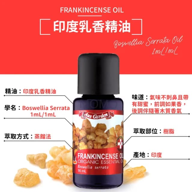 【Ausgarden 澳維花園】印度乳香精油 16ml(珍貴乳香精油 質感聞香放鬆寧靜)
