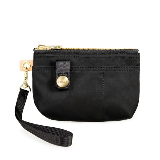 【satana】雙11限定★Soldier 實用拉鍊化妝包/零錢包(亮黑)