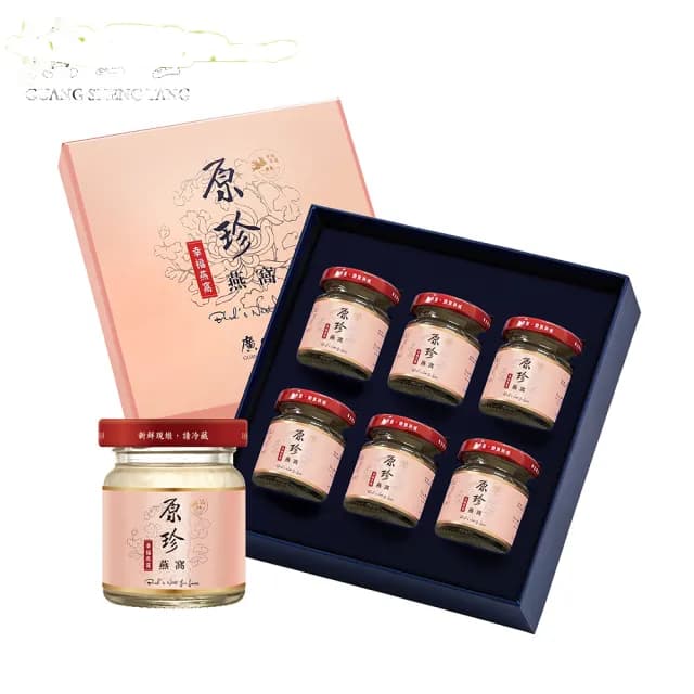 【廣生堂】原珍冰糖燕窩飲60ml6入禮盒組(中秋送禮)