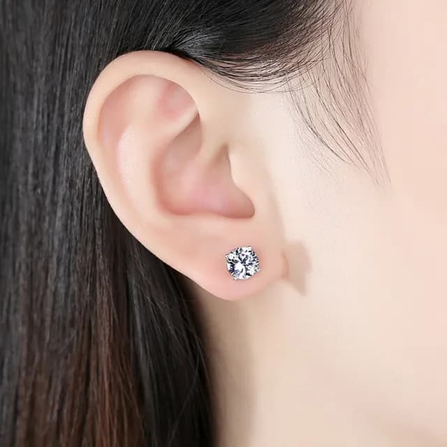 【米蘭精品】現貨+預購 莫桑鑽耳環925純銀耳針(2ct八心八箭經典中性情人節生日禮物女飾品2款73yk56)
