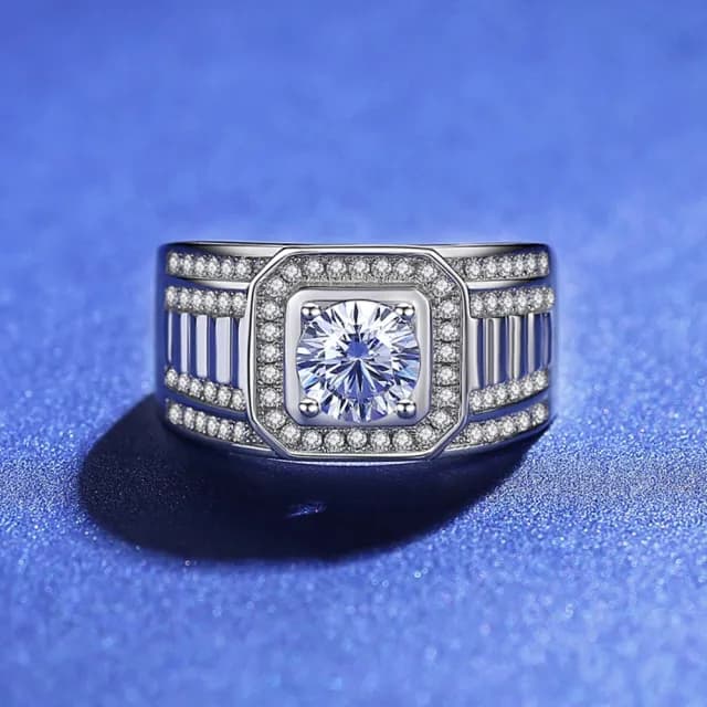 【米蘭精品】現貨+預購 莫桑鑽戒指925純銀(1克拉8心8箭D色個性聖誕節情人節生日交換禮物男飾品73yk61)