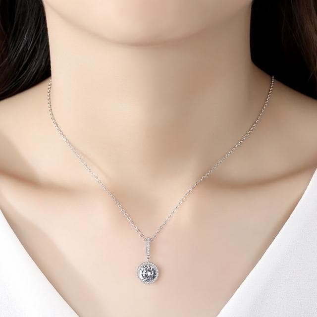 【米蘭精品】現貨+預購 莫桑鑽項鍊925純銀吊墜(2克拉8心8箭滿鑽聖誕節情人節生日交換禮物女飾品73yk13)
