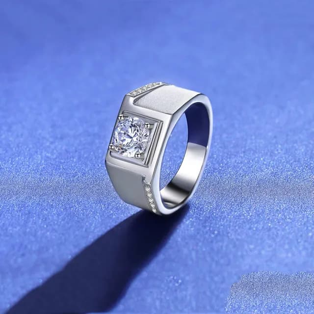 【米蘭精品】現貨+預購 莫桑鑽戒指925純銀(1克拉8心8箭微鑲噴砂聖誕節情人節生日交換禮物男飾品73yk67)