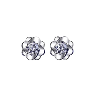 【米蘭精品】現貨+預購 莫桑鑽耳環925純銀耳針(0.3ct單鑽花朵氣質情人節生日禮物女飾品73yk112)