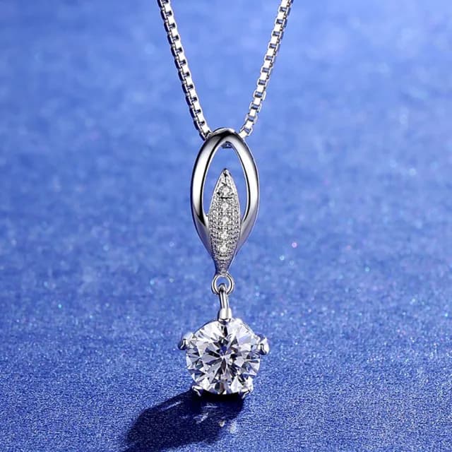 【米蘭精品】現貨+預購 莫桑鑽項鍊925純銀吊墜(1ct微鑲排鑽聖誕節情人節生日交換禮物女飾品2色73yk81)