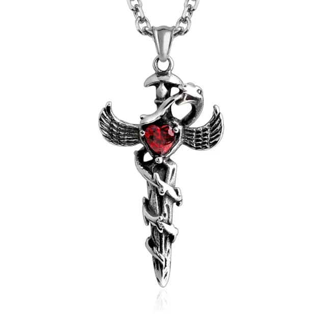 【AchiCat】男項鍊．十字．蛇與劍．個性(情人節禮物．男生禮物)