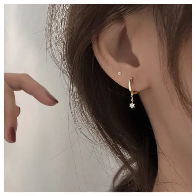 【HaNA 梨花】韓國小店長自留．細緻金水滴微奢耳環(針式 耳環 耳飾 耳圈 耳釘)