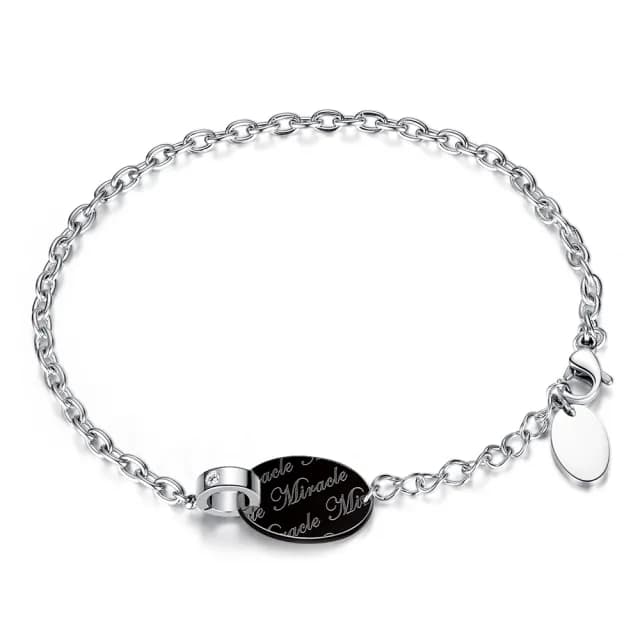 【GIUMKA】快速倉．女手鍊．黑色．白鋯(情人節禮物)