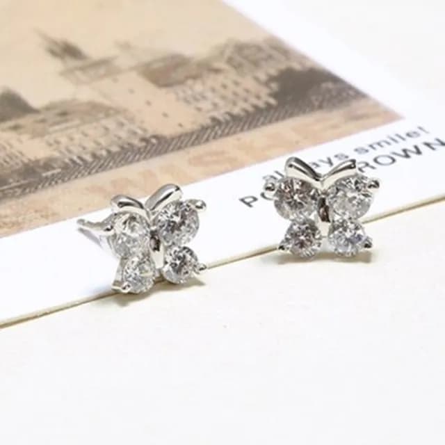 【米蘭精品】現貨+預購 925純銀耳環鑲鑽耳飾(時尚流行蝴蝶造型情人節生日聖誕節交換禮物女飾品73dy114)