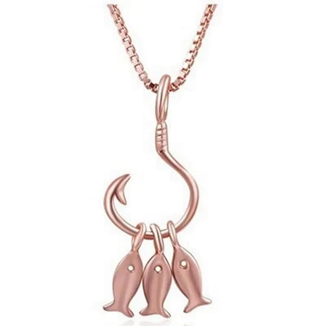 【米蘭精品】現貨+預購 925純銀項鍊玫瑰金吊墜(小魚如魚得水母親節情人節生日聖誕節禮物女飾品73fy129)