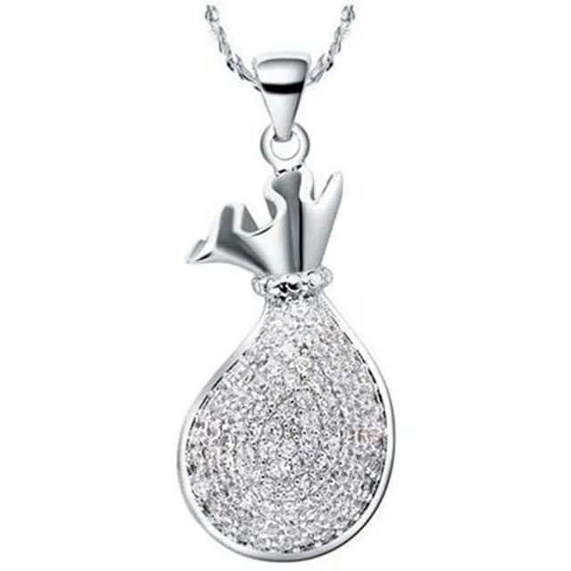 【米蘭精品】現貨+預購 鍍白金項鍊鑲鑽吊墜(歐美閃亮搶眼情人節生日聖誕節交換禮物女飾品73cy28)