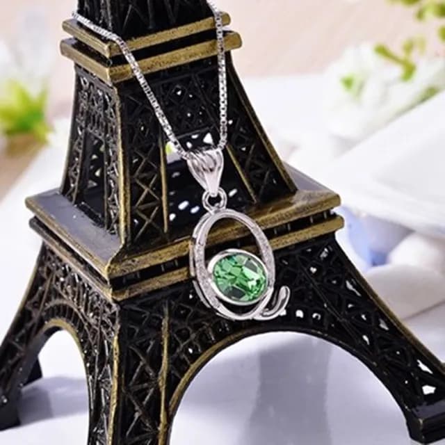 【米蘭精品】現貨+預購 925純銀項鍊水晶吊墜(時尚流行百搭字母Q情人節生日聖誕節交換禮物女飾品73fx2)