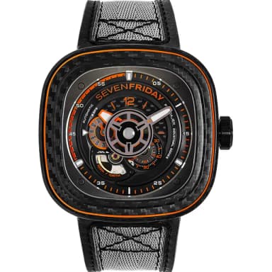 【SEVENFRIDAY】橘色碳纖維限時發行版機械錶 送禮 禮物 推薦(P3C/09)