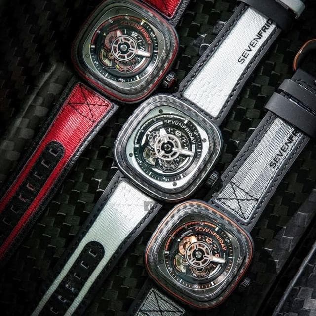 【SEVENFRIDAY】橘色碳纖維限時發行版機械錶 送禮 禮物 推薦(P3C/09)
