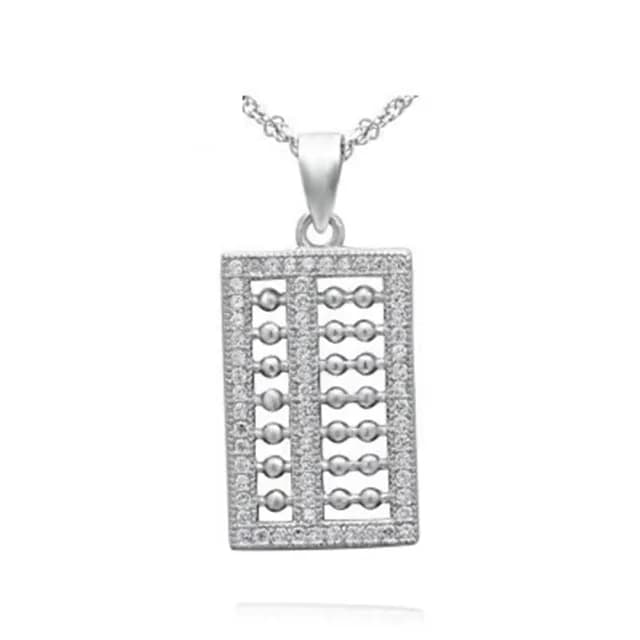 【米蘭精品】現貨+預購 925純銀項鍊鑲鑽吊墜(時尚方形圓珠迷人情人節生日聖誕節交換禮物女飾品73df12)
