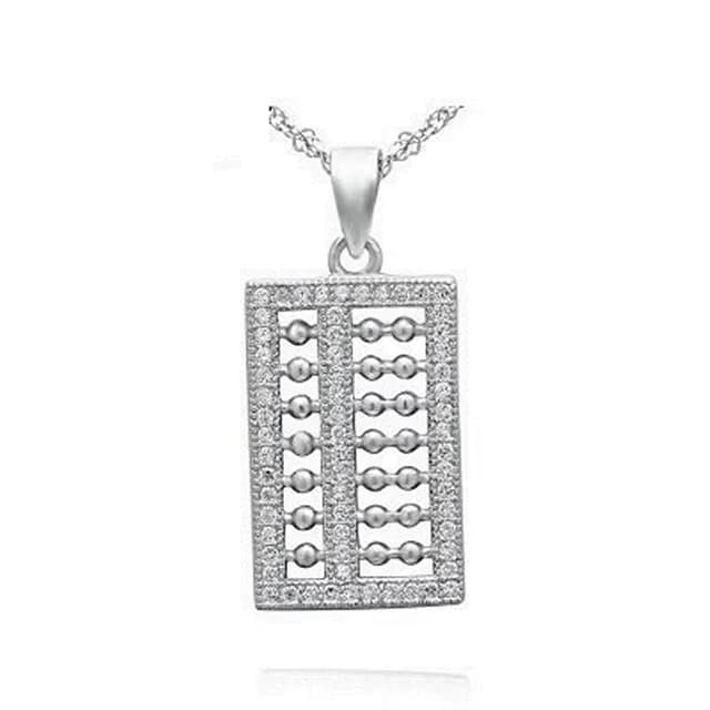 【米蘭精品】現貨+預購 925純銀項鍊鑲鑽吊墜(時尚方形圓珠迷人情人節生日聖誕節交換禮物女飾品73df12)